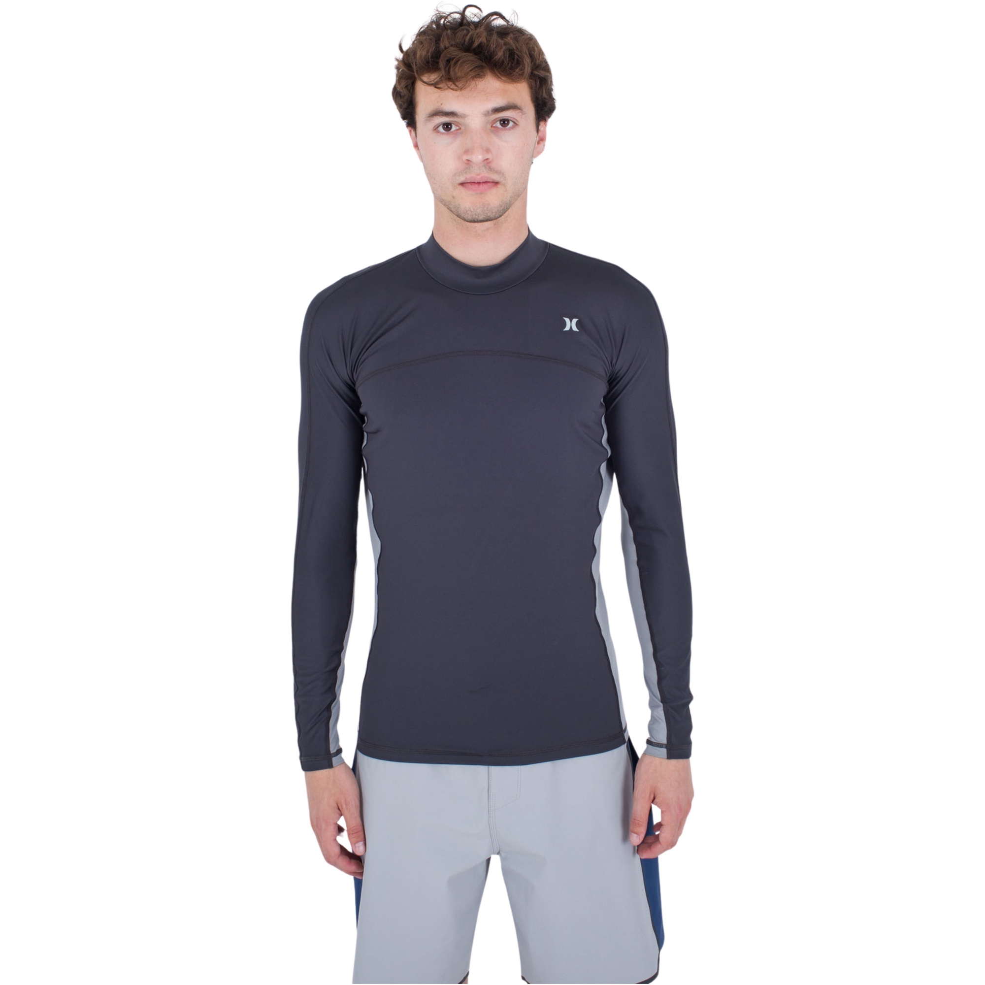 Hurley Mens Channel Crossing Paddle Series Long Sleeve Rash Vest MAT0001050 - Dark Stone Grey